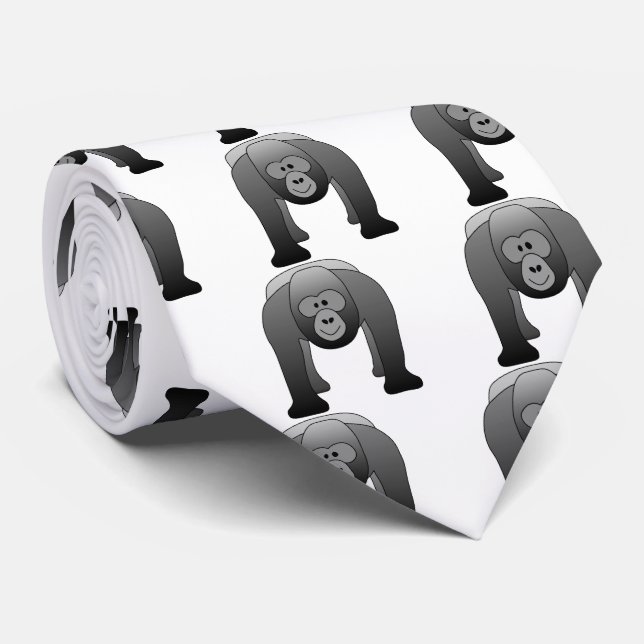 Corbata Personalizado de Gorila de Silverback (Enrollado)