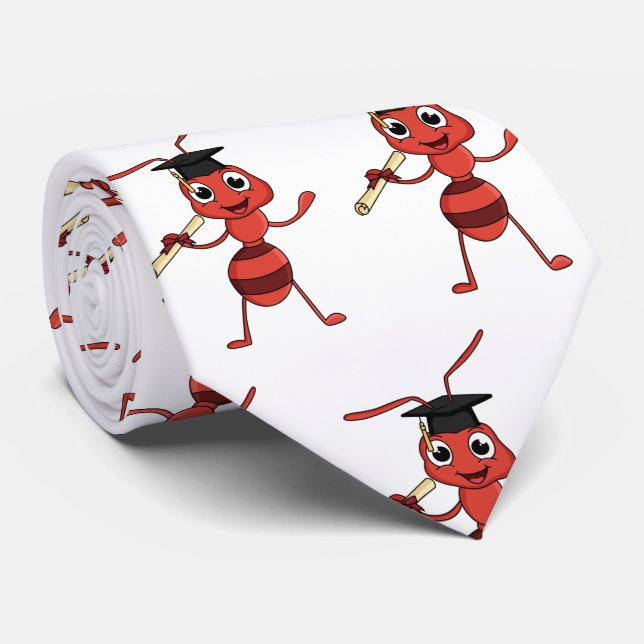 Corbata Personalizado de hormiga roja feliz (Enrollado)