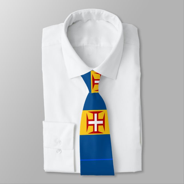 Corbata Personalizado de la bandera de Madeira (Atado)