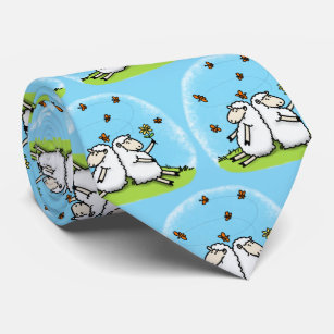 Corbata Personalizado de ovejas y mariposas