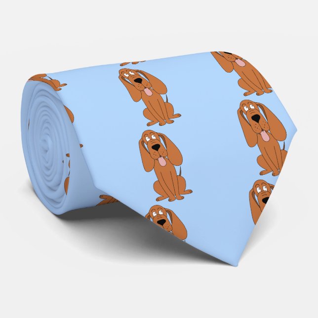 Corbata Personalizado de Perro Marrón en el Pastel Azul. H (Enrollado)