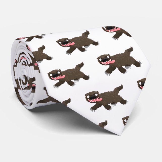 Corbata Personalizado de un animal lobverino hambriento (Enrollado)