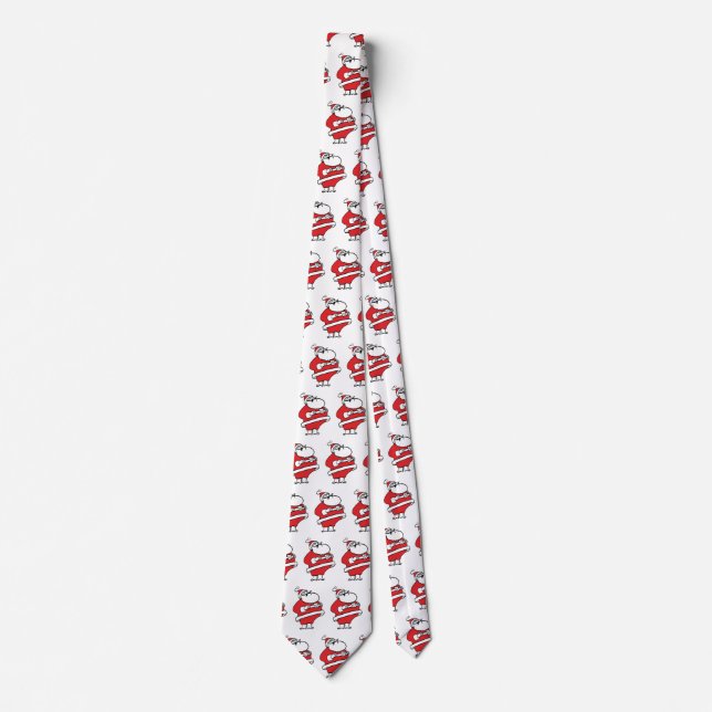 Corbata Personalizado educado Jolly Santa Claus Laughs Ho  (Anverso)