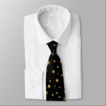 Corbata Personalizado elegante Monograma Estrella de Oro y<br><div class="desc">Elegante y festivo patrón estrella para cualquier ocasión!</div>