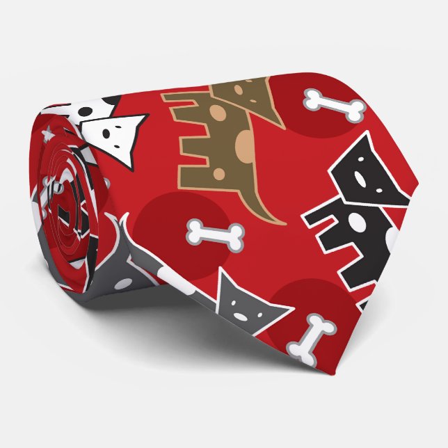 Corbata Personalizado lindo Mascota de diversión con perro (Enrollado)