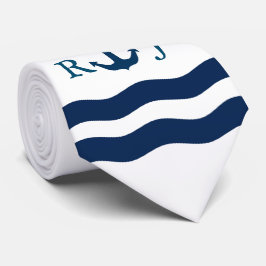 Corbata Personalizado náutico del ancla lisa