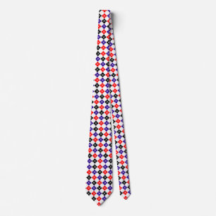 Corbata Personalizado rojo negro y azul argyle