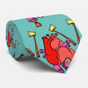 Corbata Personalizado surrealista gracioso de ataque cardí