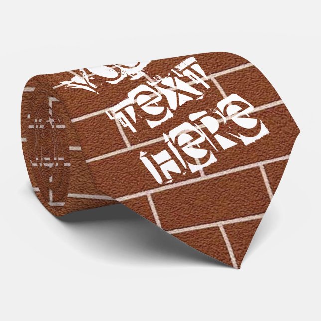 Corbata Personalizado Texto Cortar el cuello con el diseño (Enrollado)