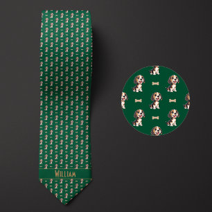 Corbata Personalizado Verde Beagle