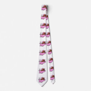 Corbata Personalizado volador de cerdo rosa   elegir color