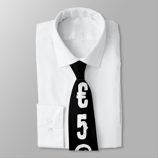 Corbata Personalized modern random symbol Black white (Atado)