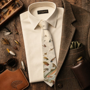Corbata Pesca con Mosca Vintage
