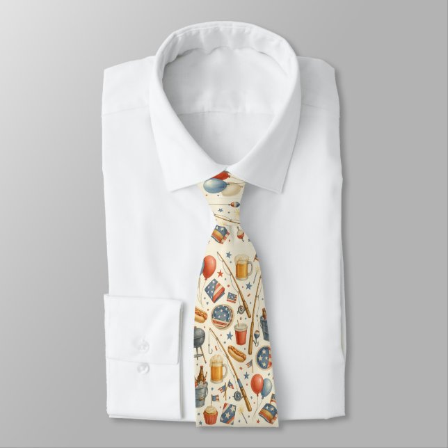 Corbata Pesca con temática estadounidense (Atado)