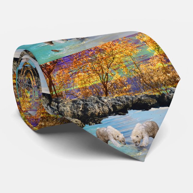 Corbata Pesca de osos polares jóvenes, puntas de cuello (Enrollado)