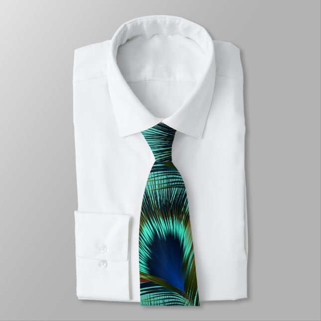 Corbata Pescado de pavo real mens Necktie (Atado)