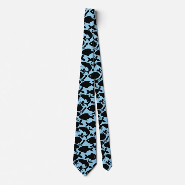 Corbata Pescado neto FN2508A. LBlue BG (Anverso)