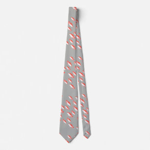 Corbata Pescado rojo y gris