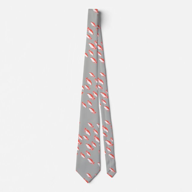 Corbata Pescado rojo y gris (Anverso)