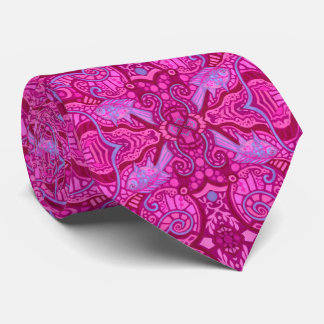 Corbata Pescado subacuático Patrón bohemio arábigo magenta