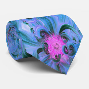 Corbata Pétalos de Flor de Dalia Azules Festivos y Rosados