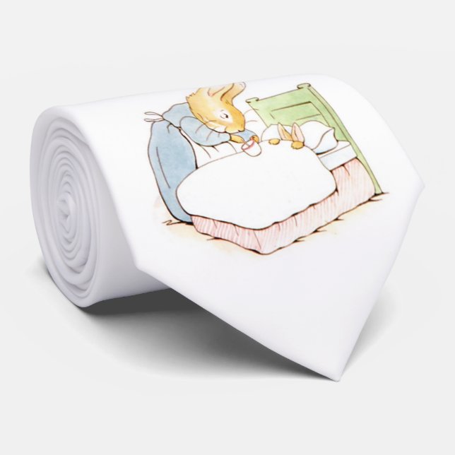 Corbata Peter Rabbit en cama (alimentado por su madre) (Enrollado)