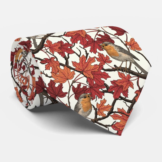 Corbata Petirrojos en arce en blanco deslucido (Enrollado)
