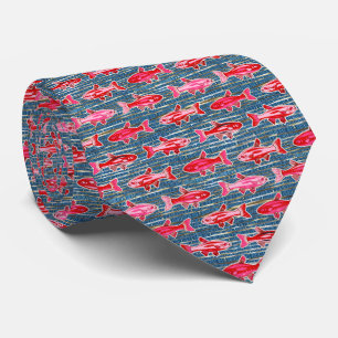Corbata Pez rosa y rojo para un elegante día de San Valent