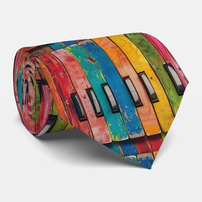 Corbata Piano Rainbow Neck Tie (Enrollado)