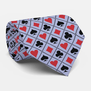Corbata Pica, diamante, corazón y trébol, patrón de cartas