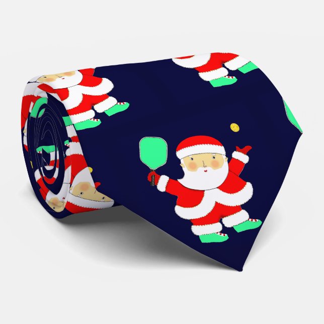 Corbata Pickleball Navidad (Enrollado)