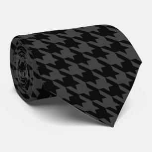 Corbata Pie gris negro de bollo grande