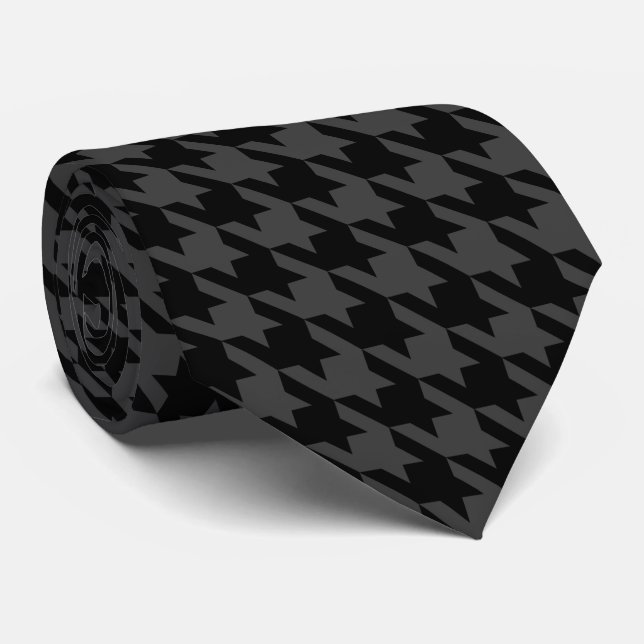 Corbata Pie gris negro de bollo grande (Enrollado)