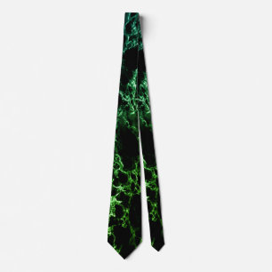 Corbata Piedra de mármol de neón negro y verde de moda - Ú