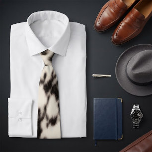 Corbata Piel animal de imitación blanca negra y crema