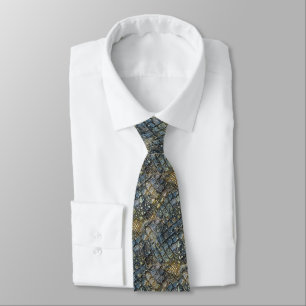 Corbata Piel de cocodrilo de imitación. Estampado animal.