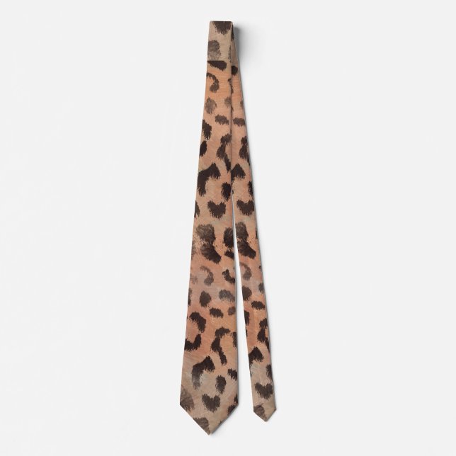Corbata Piel de leopardo en albaricoque tangerina (Anverso)