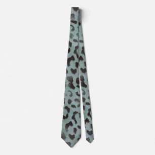 Corbata Piel de leopardo en mar azul tangerina