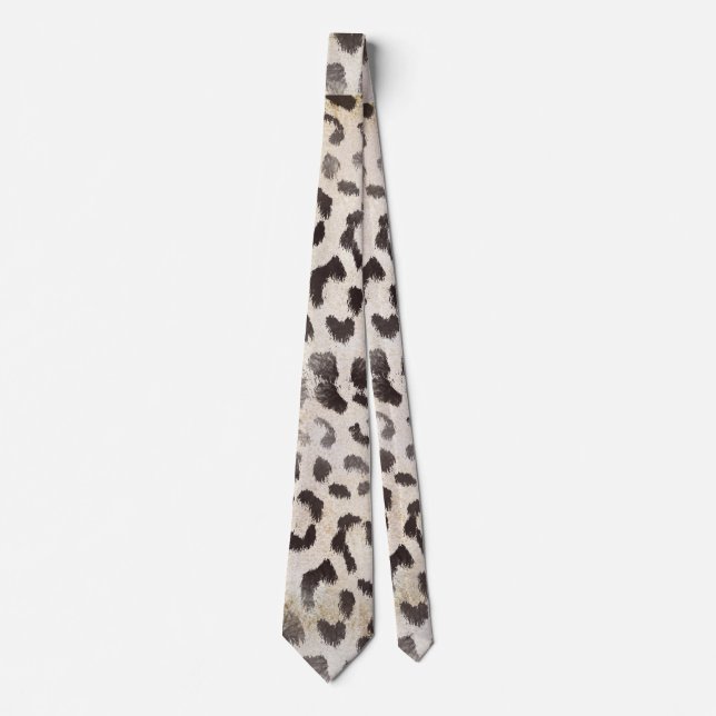 Corbata Piel de leopardo en marfil de mandarina (Anverso)