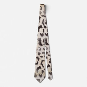 Corbata Piel de leopardo en marfil de mandarina