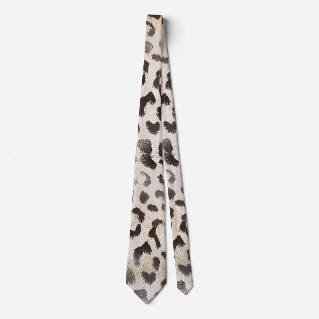 Corbata Piel de leopardo en marfil de mandarina (Anverso)