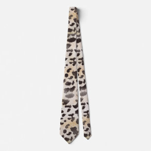 Corbata Piel de leopardo en marfil tangerina