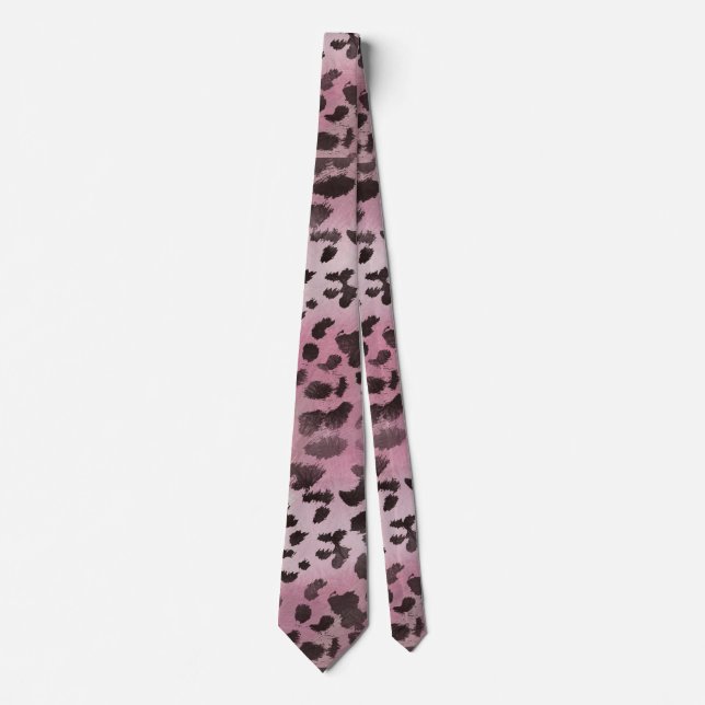 Corbata Piel de Leopardo en Rosa (Anverso)