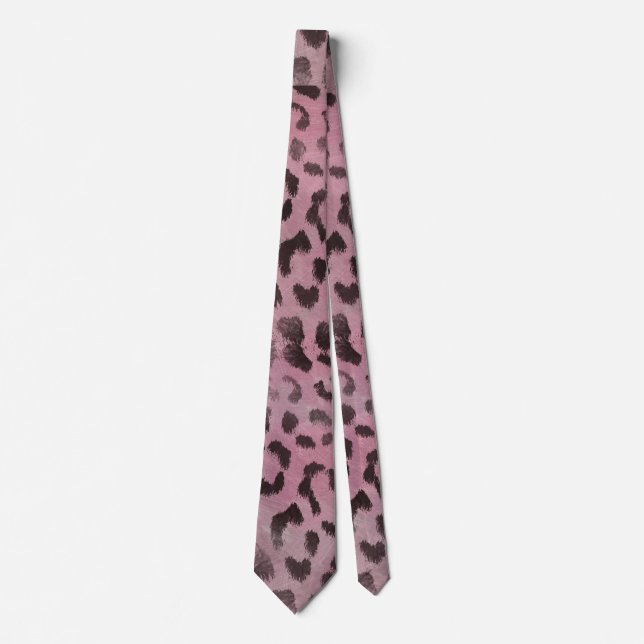 Corbata Piel de leopardo en rosa (Anverso)