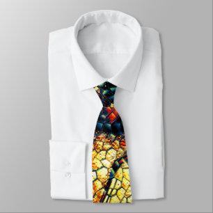 Corbata Piel de reptil con manchas muy anaranjadas y oscur