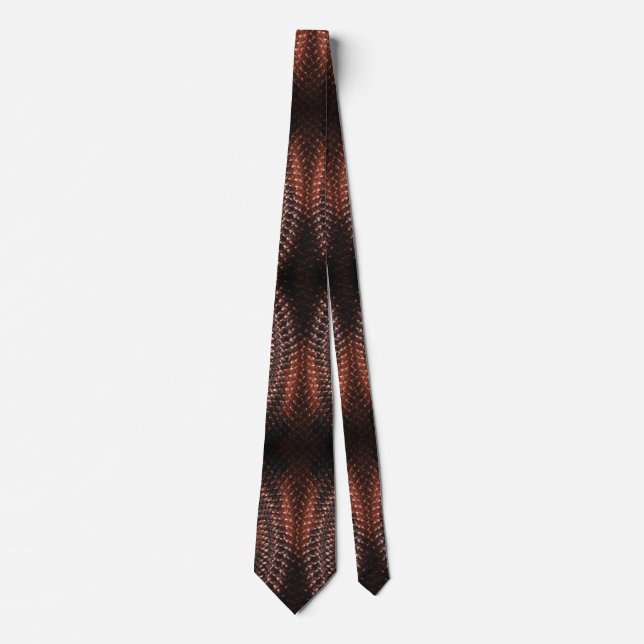 Corbata Piel de serpiente Impresión Sleek Elegante Novedad (Anverso)