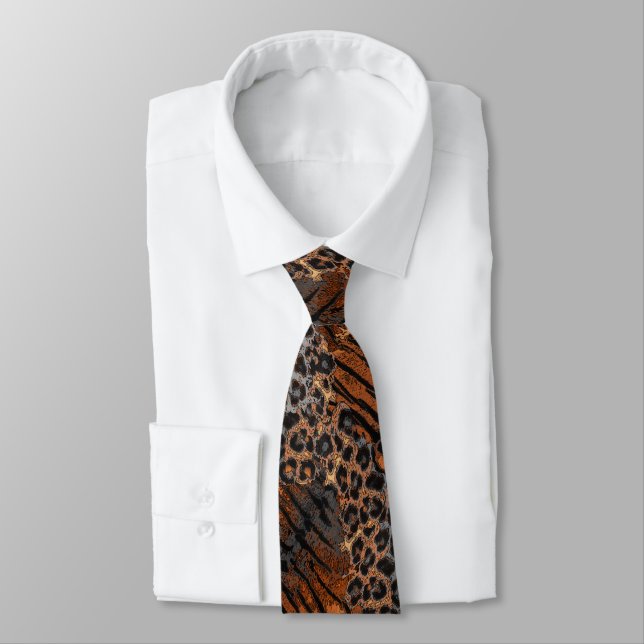 Corbata Piel de tigre leopardo (Atado)