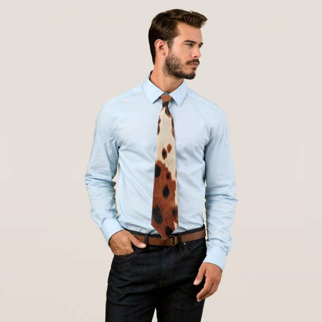 Corbata Piel de vaca de Cowboy Black de Brown Occidental (In situ)