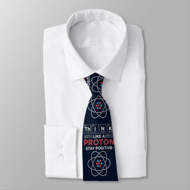 Corbata Piensa como un protón Papá químico nerd (Atado)