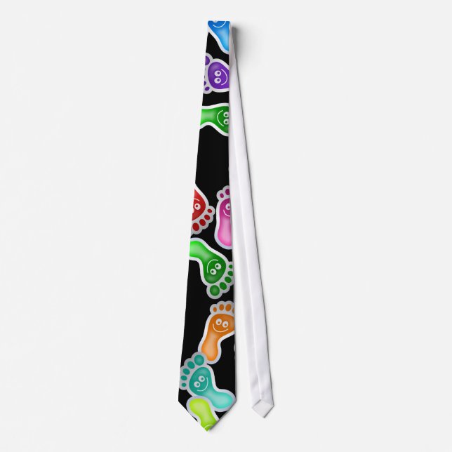 Corbata Pies felices de papel pintado (Anverso)